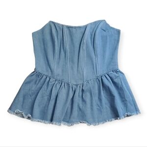 Altar'd State Blue Denim Corset Top